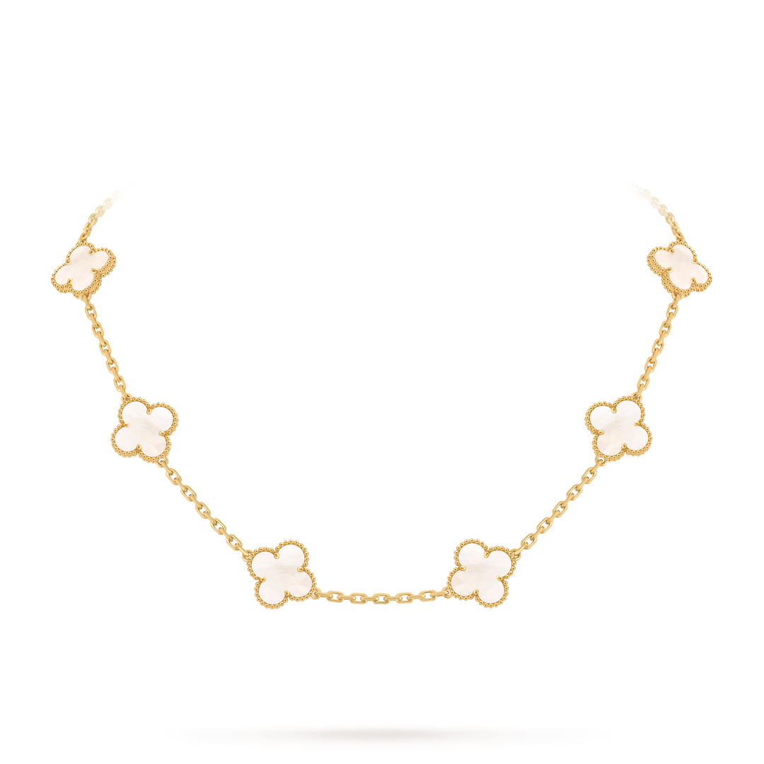 VINTAGE ALHAMBRA 10 CLOVER NECKLACE – WHITE