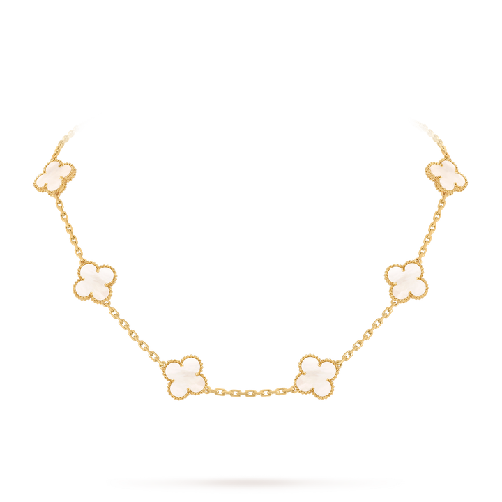 VINTAGE ALHAMBRA 10 CLOVER NECKLACE – WHITE