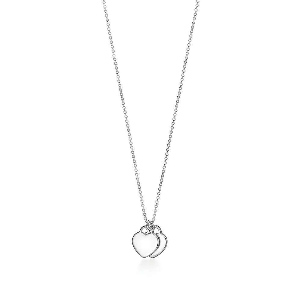 TF Silver Necklace with Blue Heart Pendant
