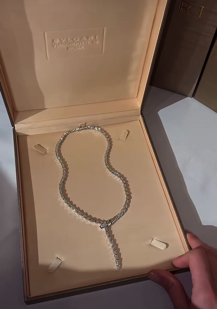 Rhodium-Plated BV Serpent Necklace